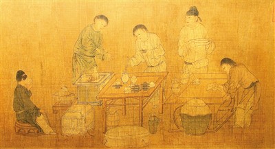 宋代《春宴圖》（局部），故宮博物院藏。 　　杜建坡攝