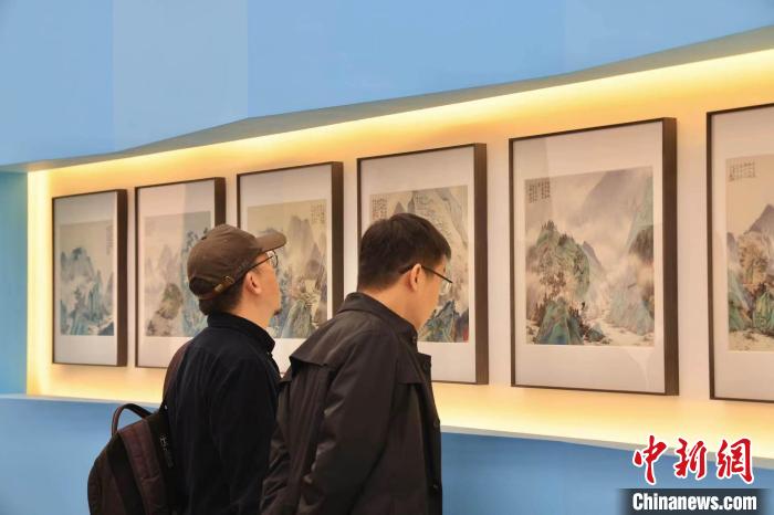 “景·色”——2023當代青綠山水畫學術邀請展現場。 主辦方供圖