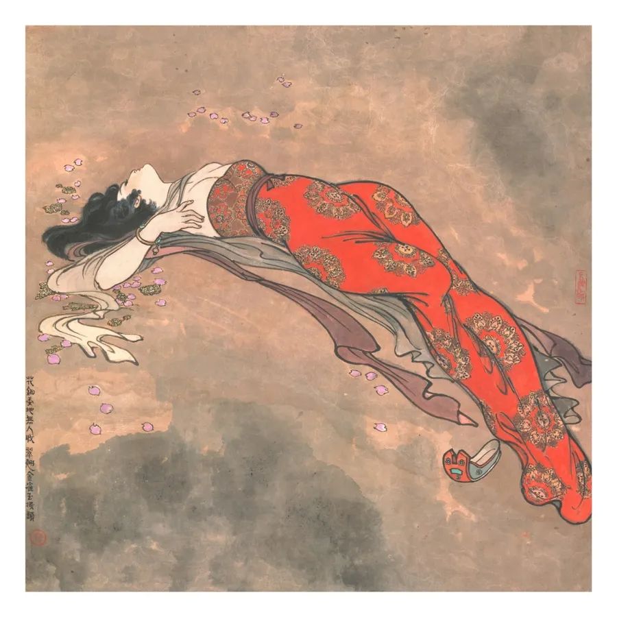 戴敦邦作品 《長恨歌》花鈿委地無人收，翠翹金雀玉搔頭。受訪者提供